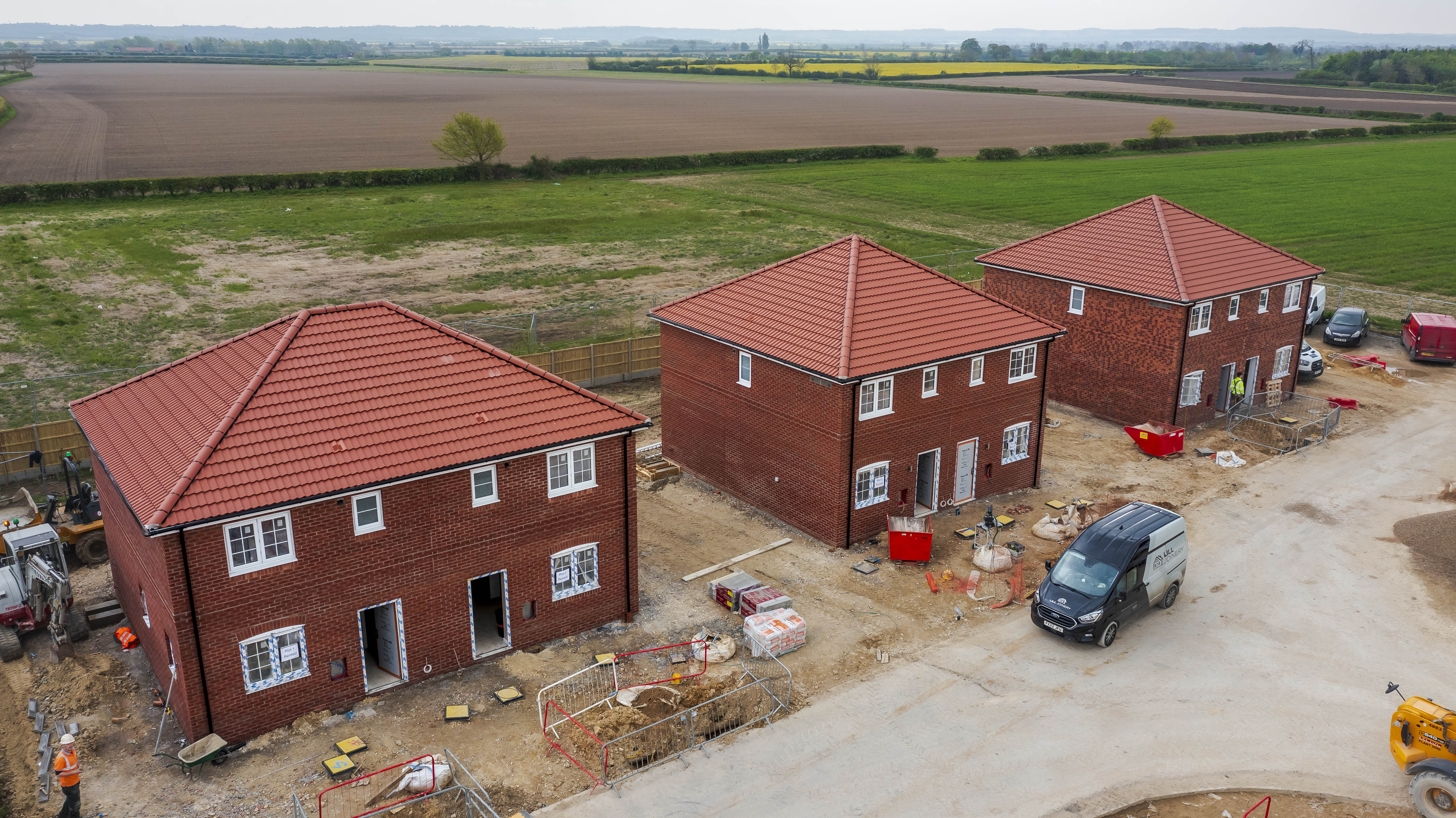 Row of new build homes