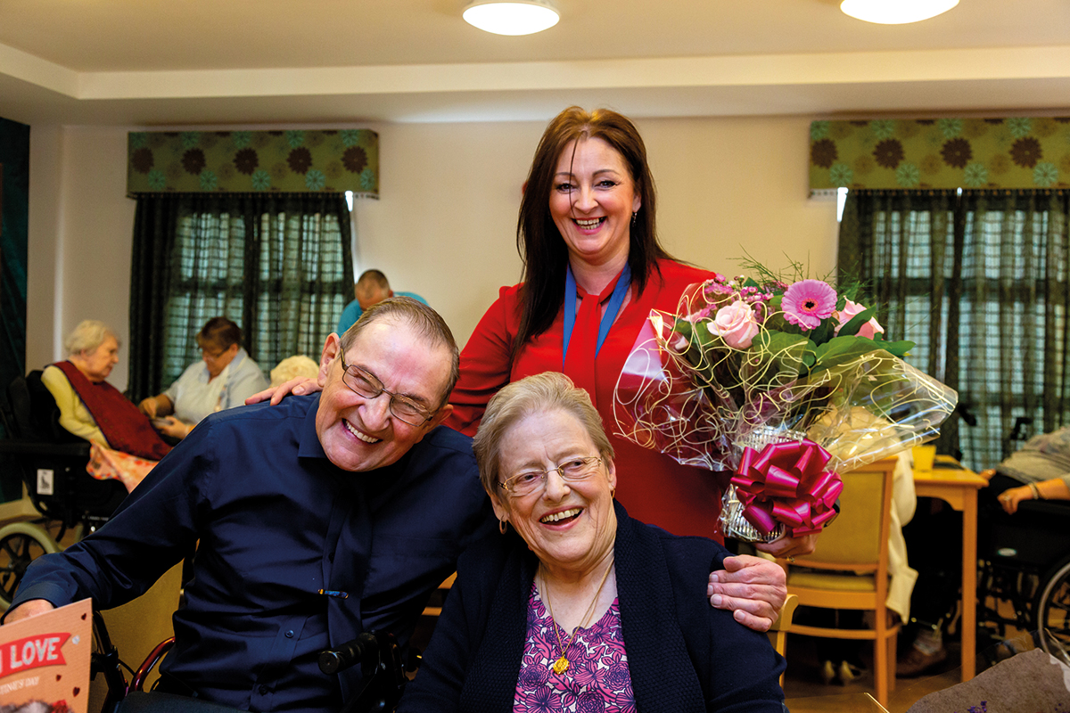 The happy couple were presented with a bouquet of flowers from Longhurst Group’s Head of Older Persons Care, Sarah Rodwell