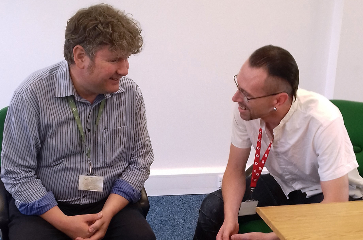 Longhurst Group Employment and Training Advisor Rob Friday with Dwayne Hadland (right)