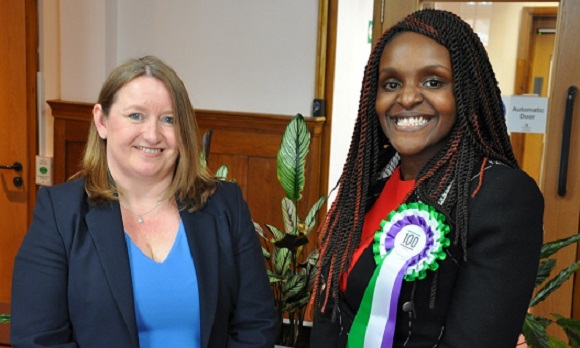 Peterborough MP Fiona Onasanya with Executive Director of Housing, Sharon Guest