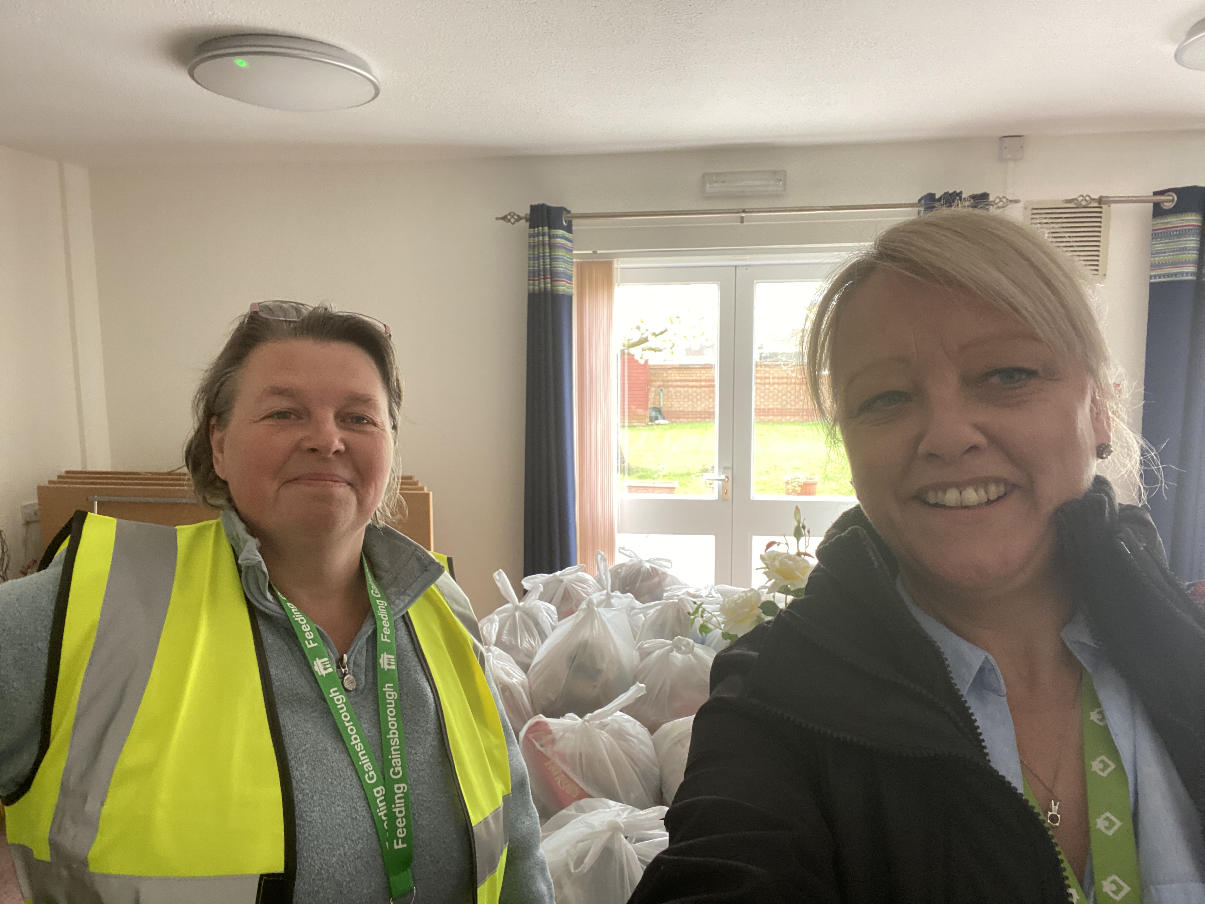 Ladies delivering food