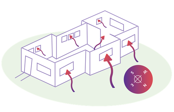 Graphic showing ventilation flow