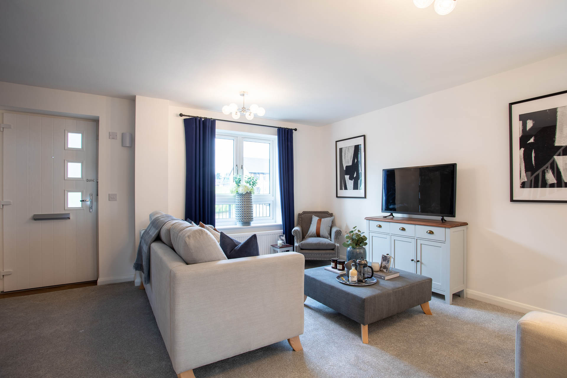 Living room at Kingfisher View showhome