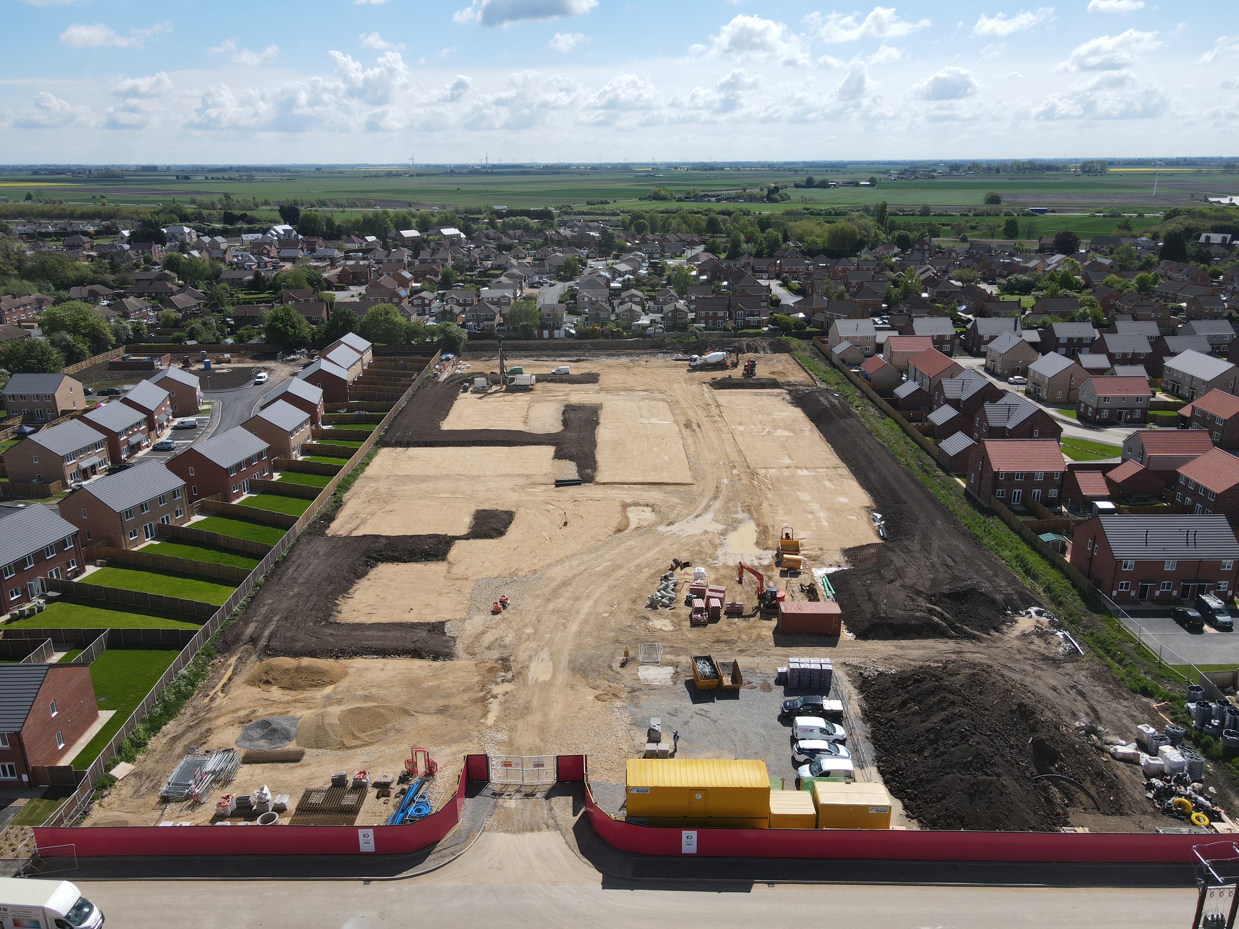 Aerial photo of affordable homes construction