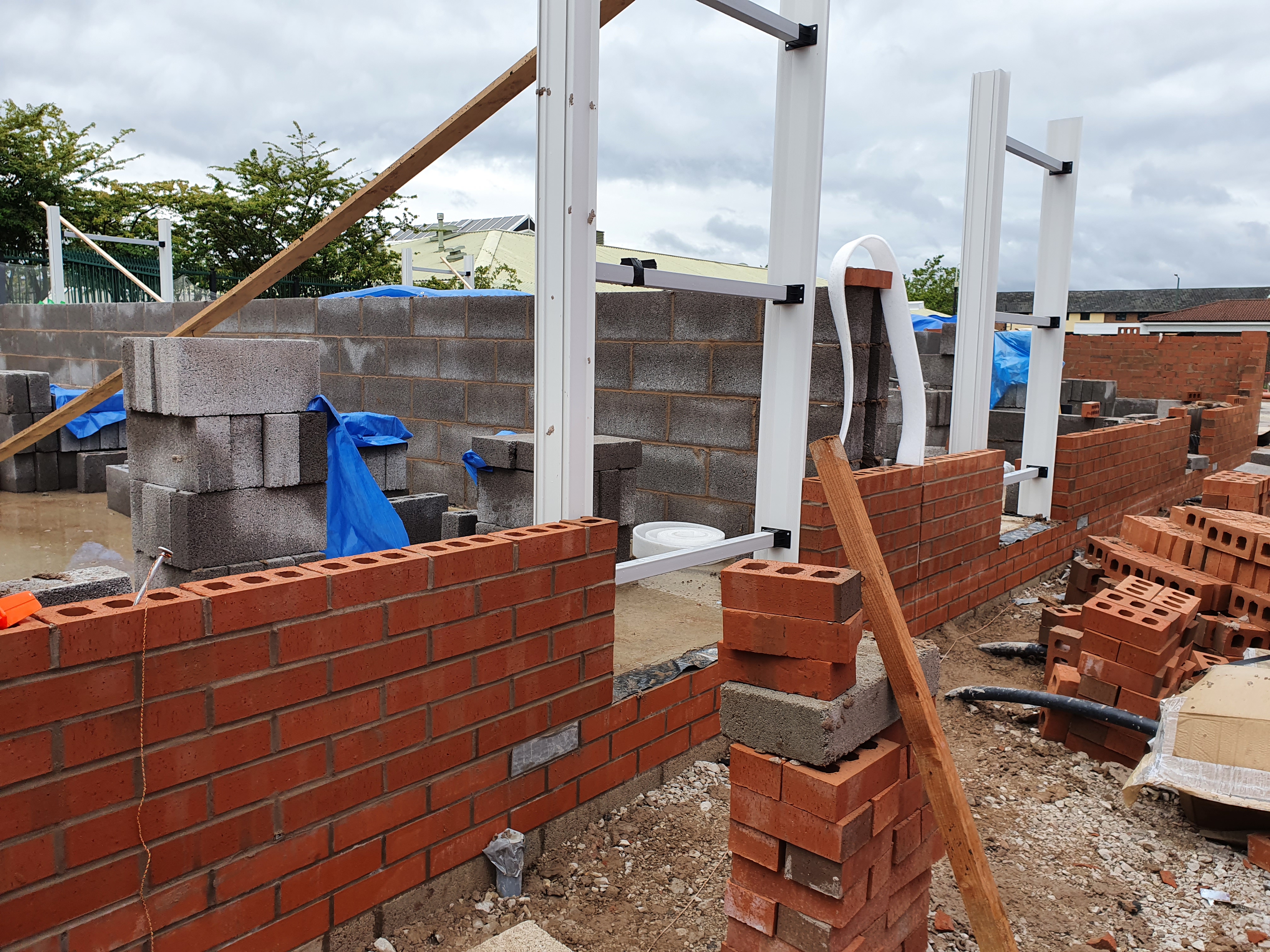 Bricks that have been laid at Walsall development site