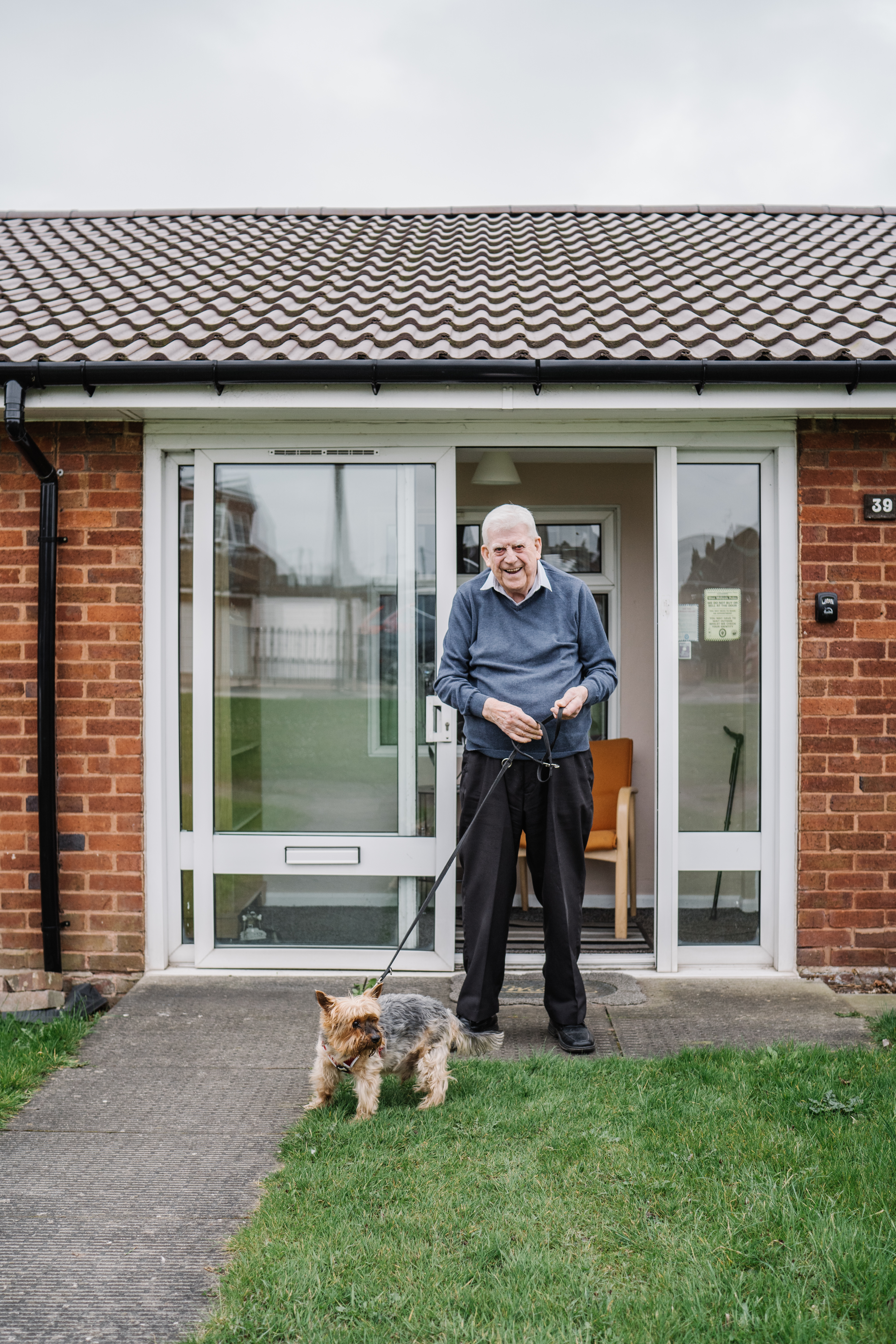 Ron Davies walking his dog