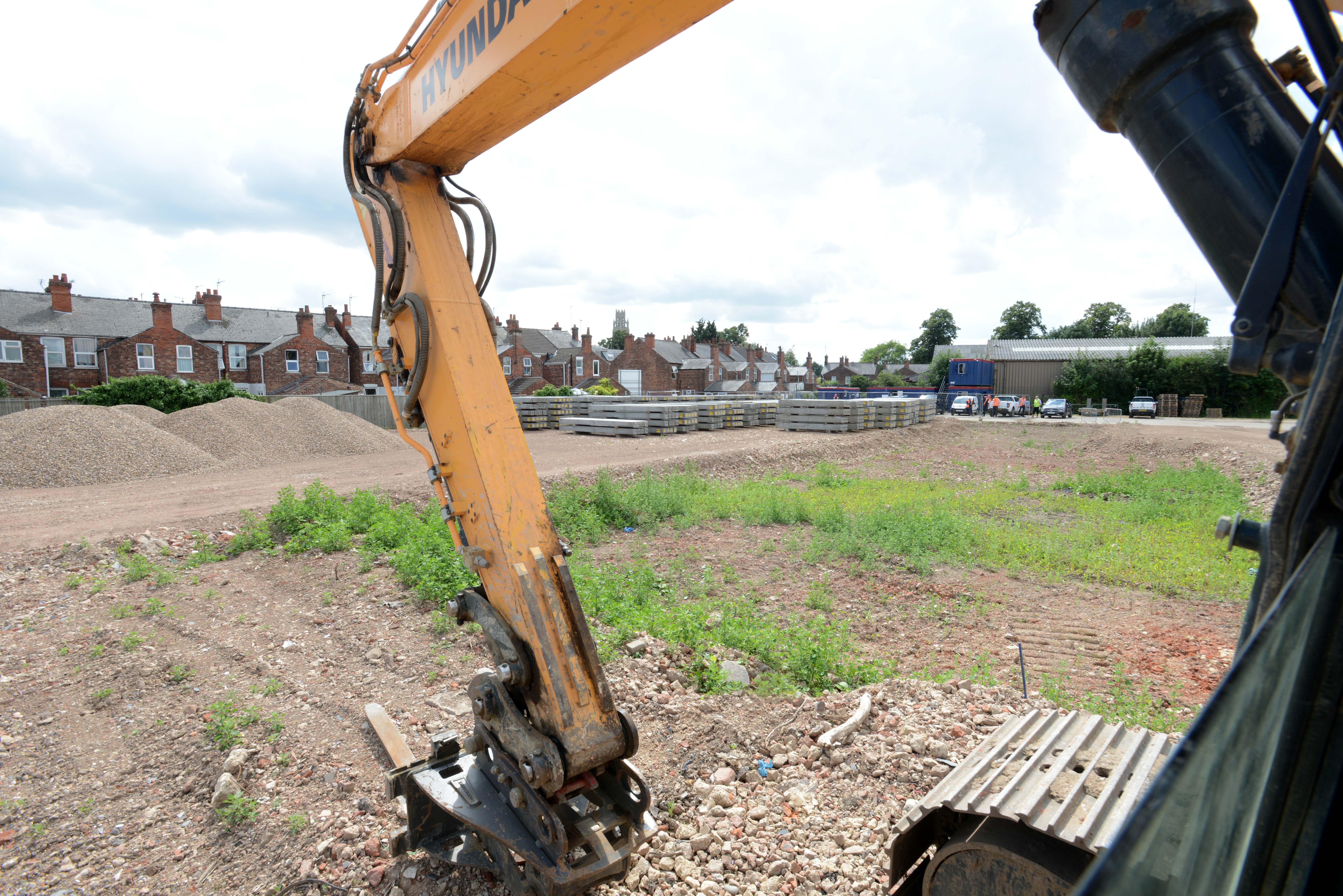 Photograph showing construction machinery on the site of our Caxton Place development in Boston
