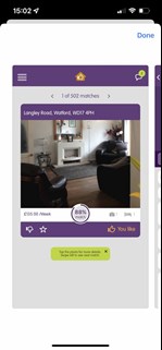 Mutual exchange website on a phone screen