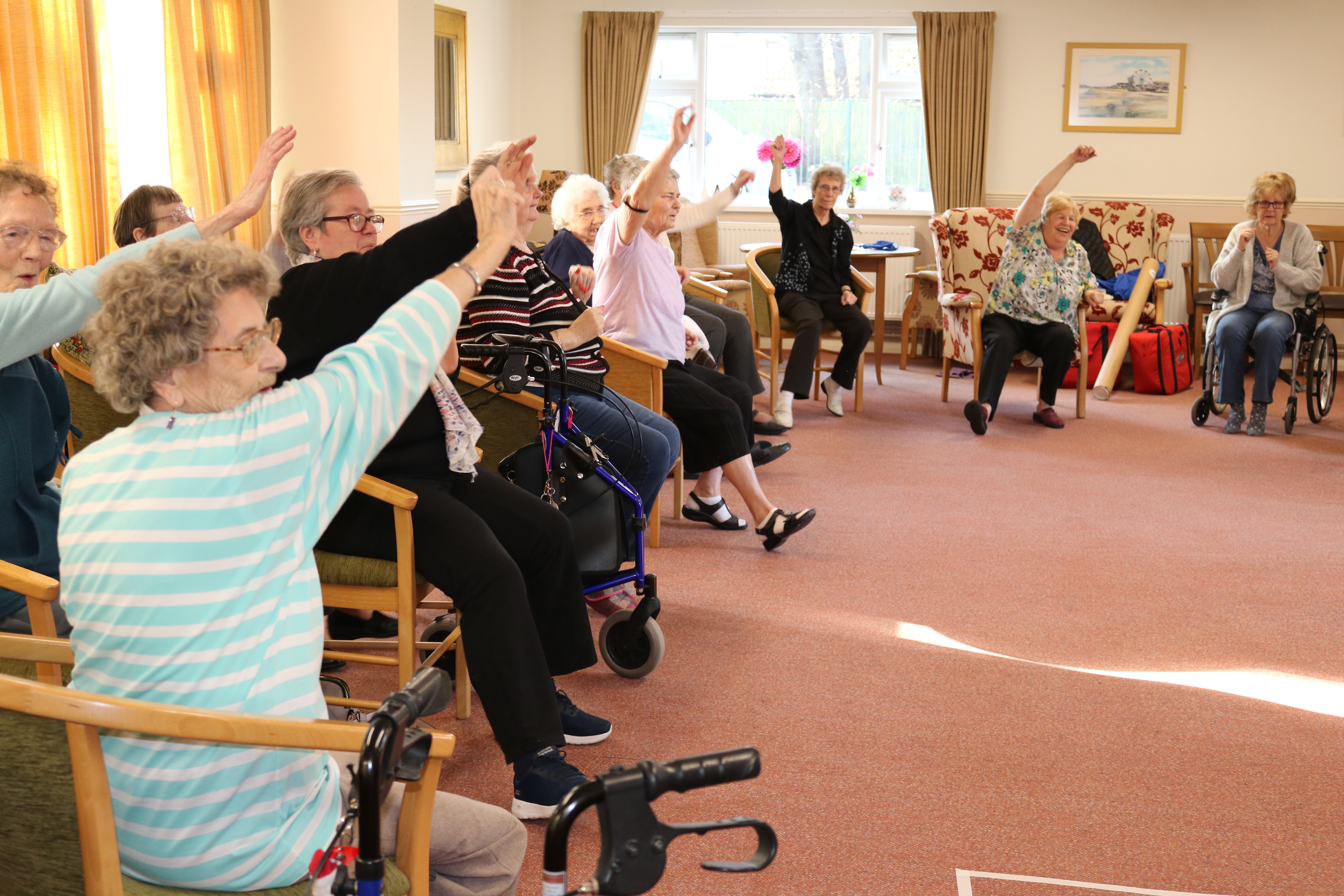 Group of people exercising