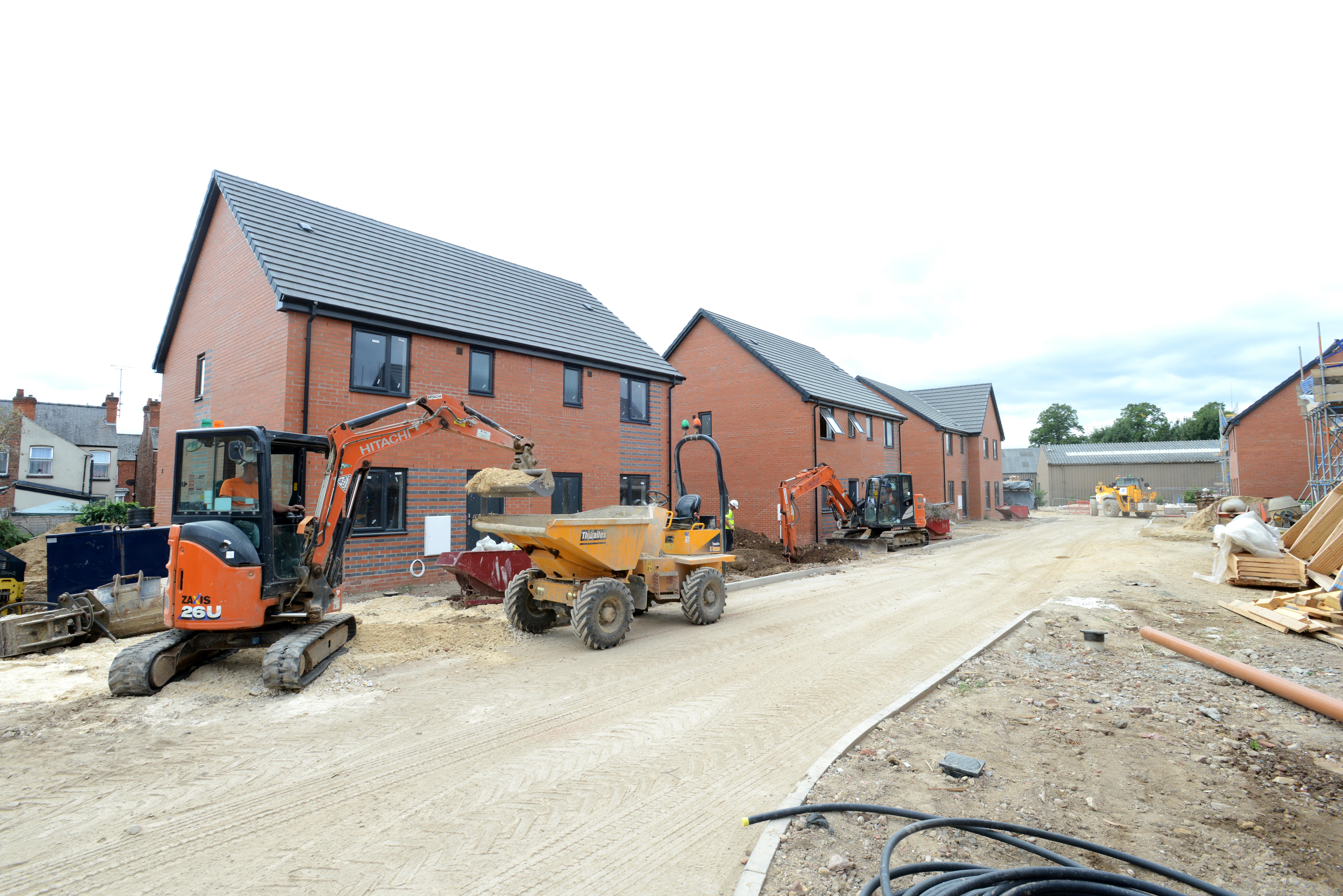 Homes being built on Caxton Place