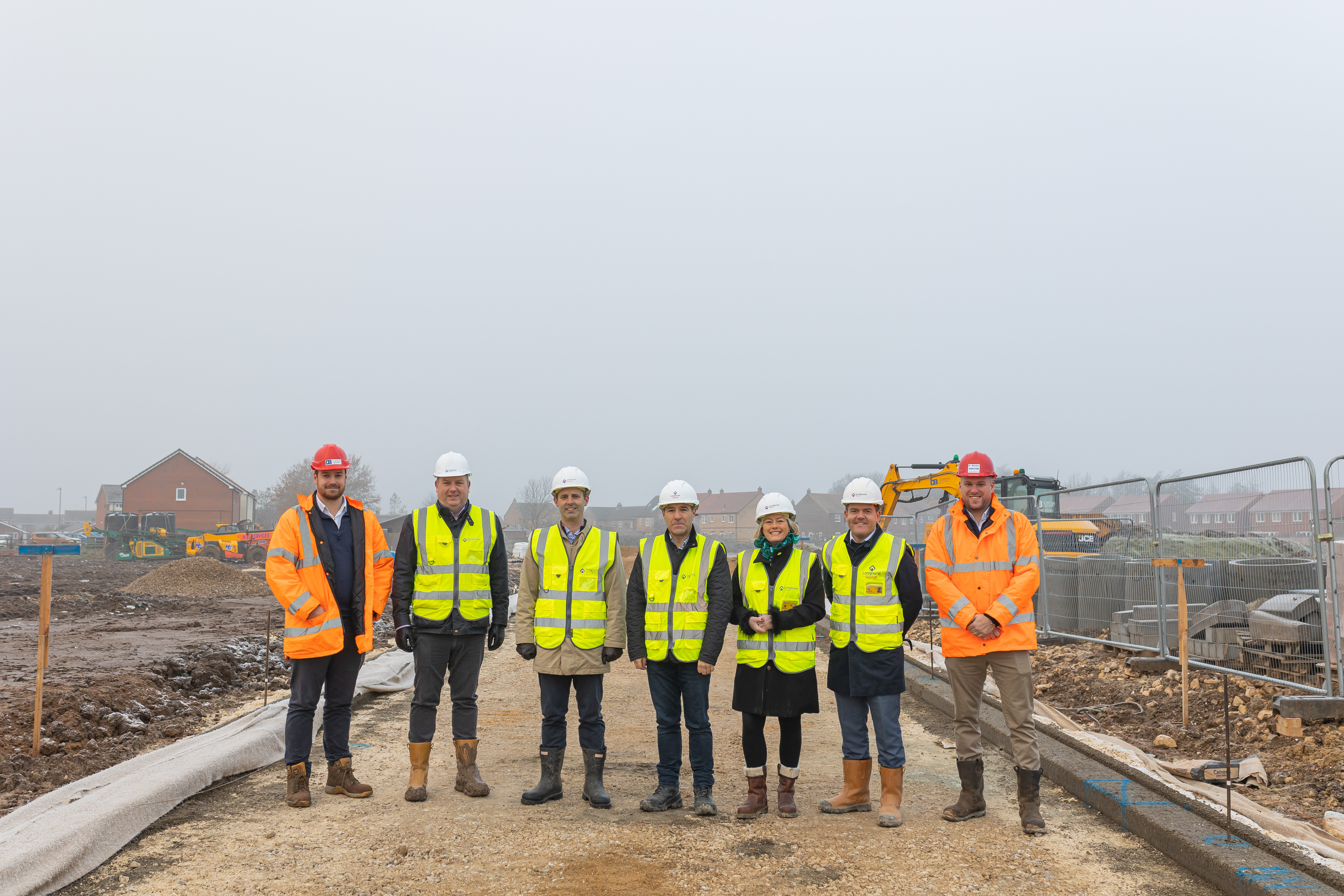 Men and women stood on the new development