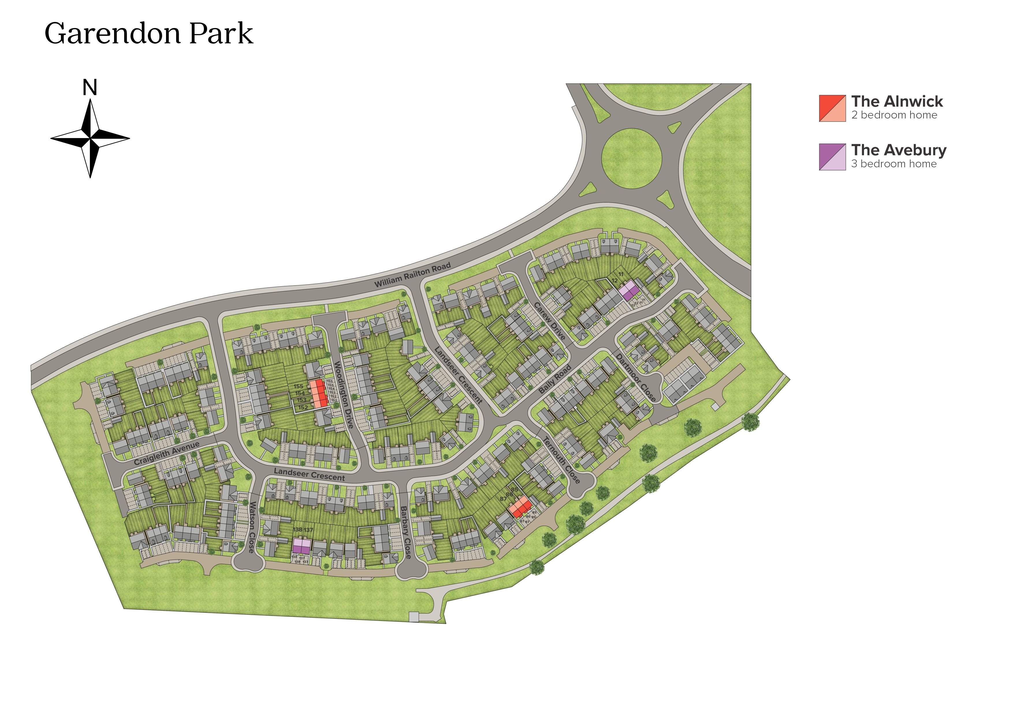 Garendon Park development map
