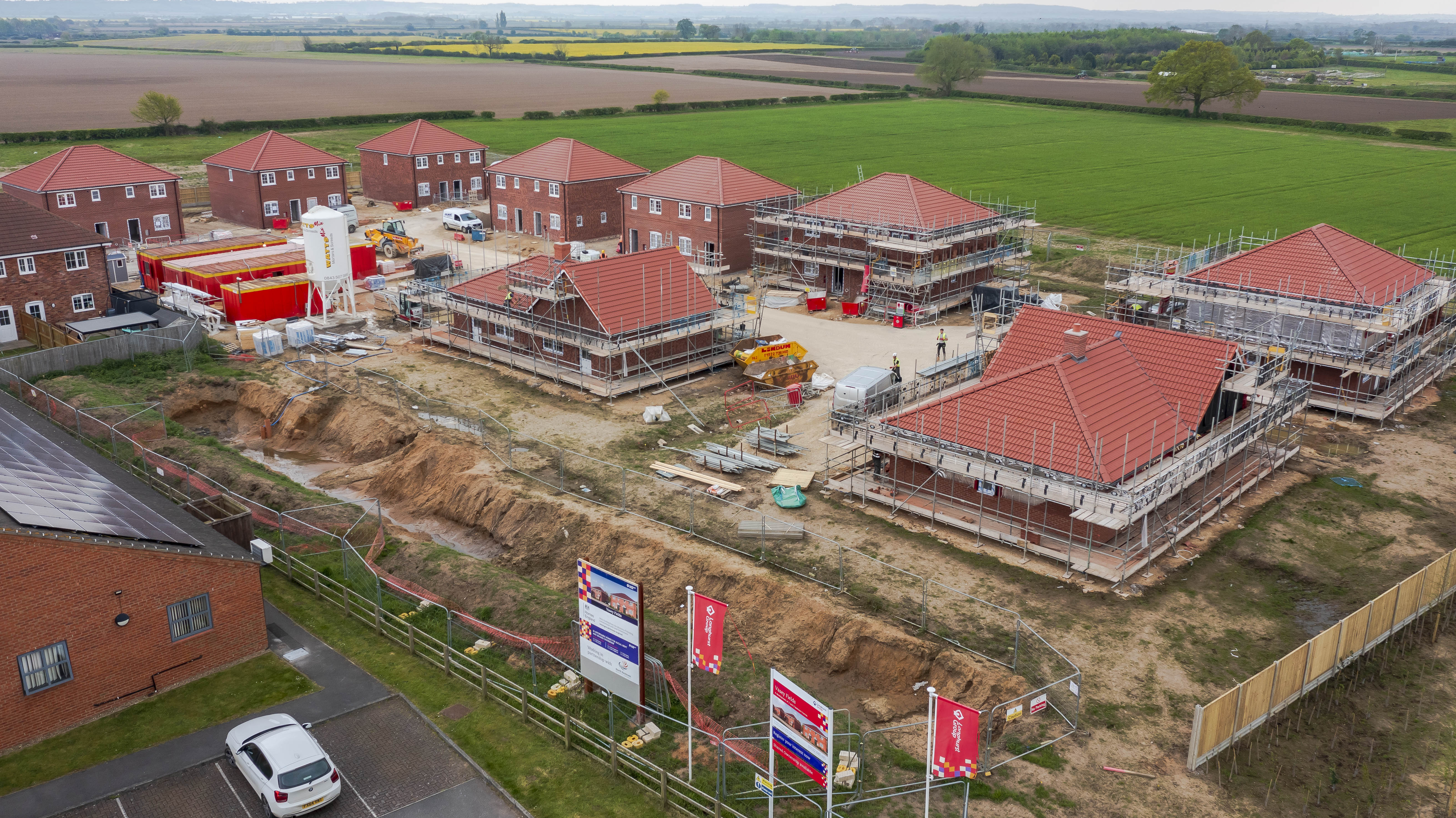 Aerial photo of Vasey Fields development