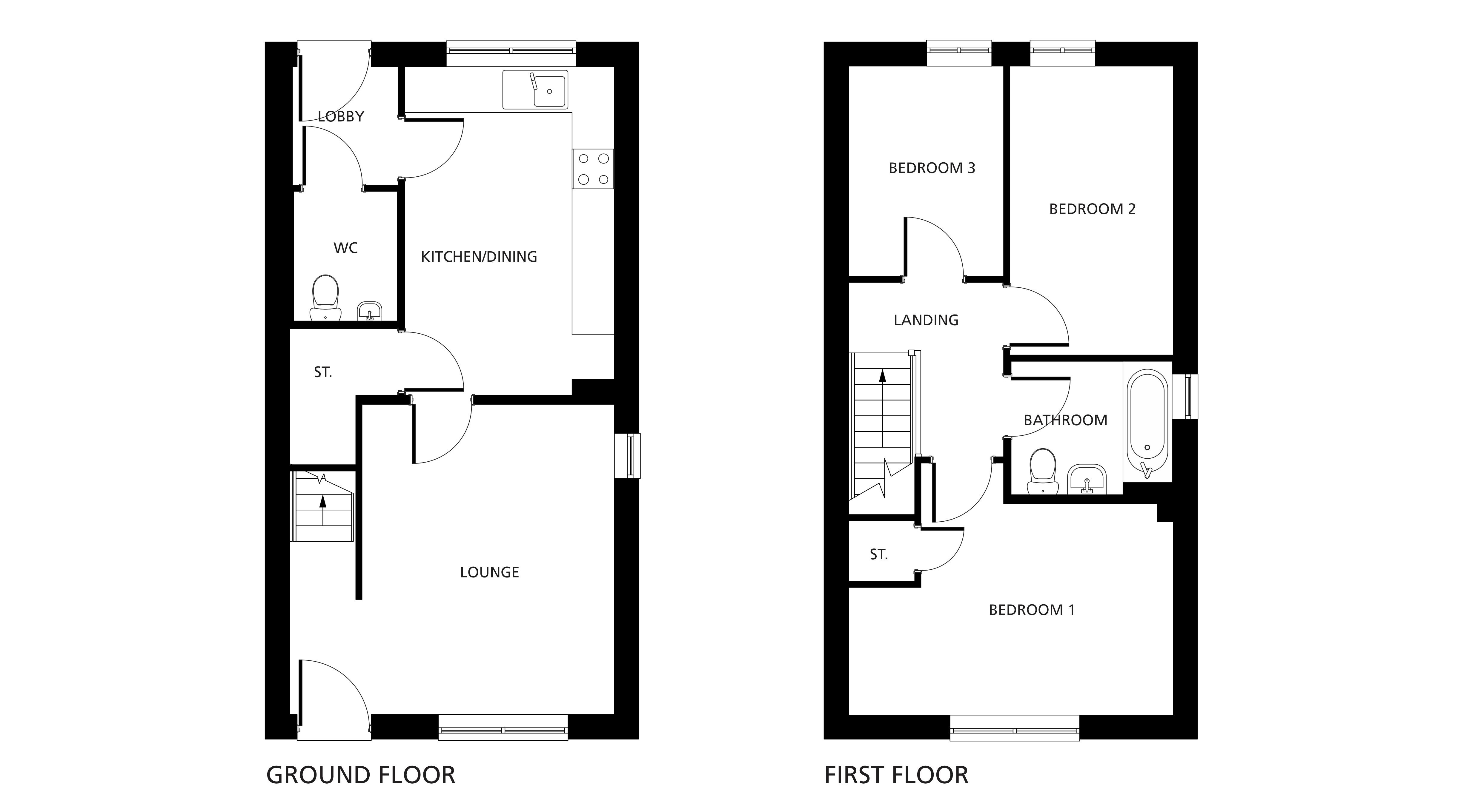 The Draycote floorplans