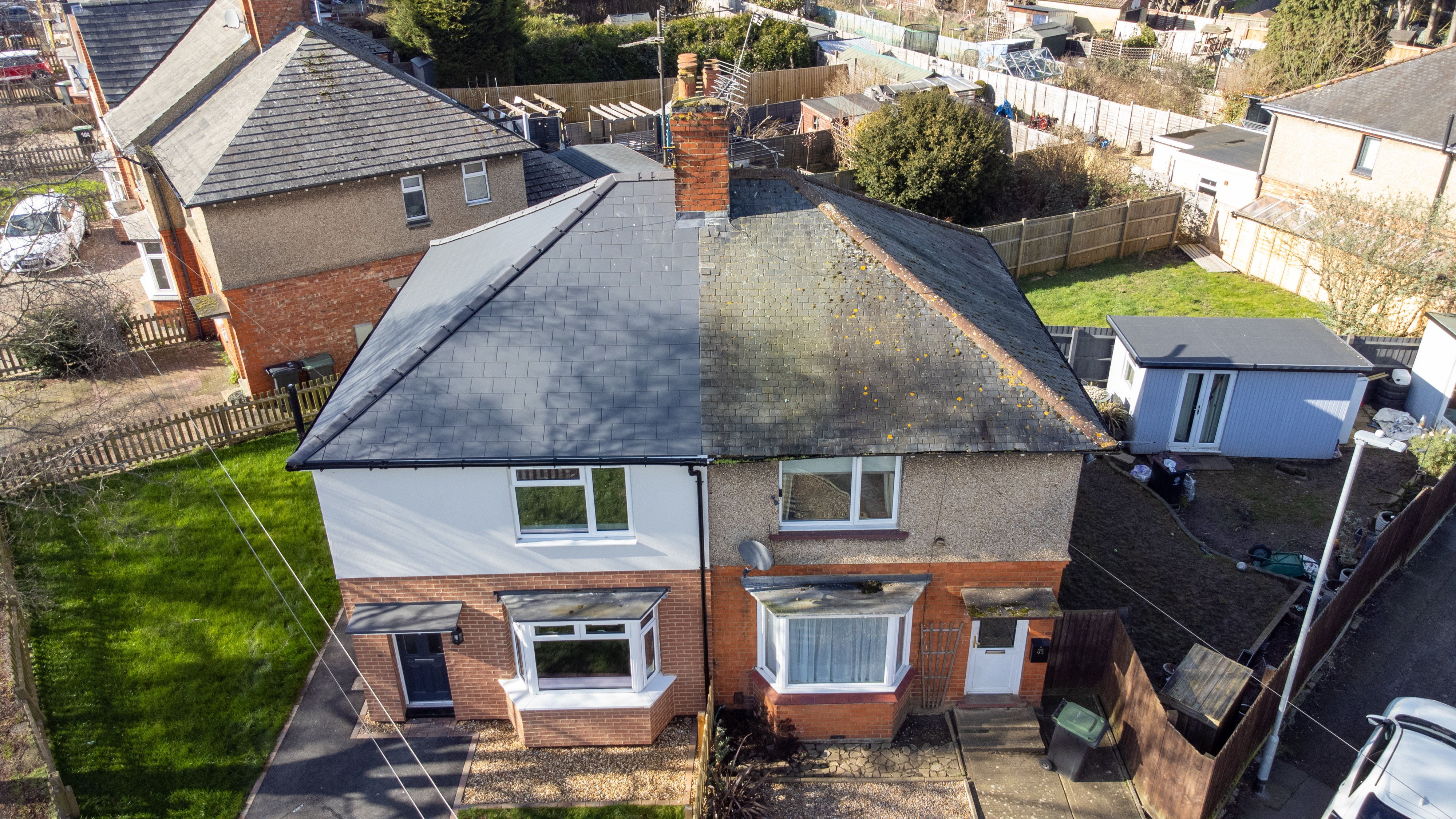 Drone image of a house