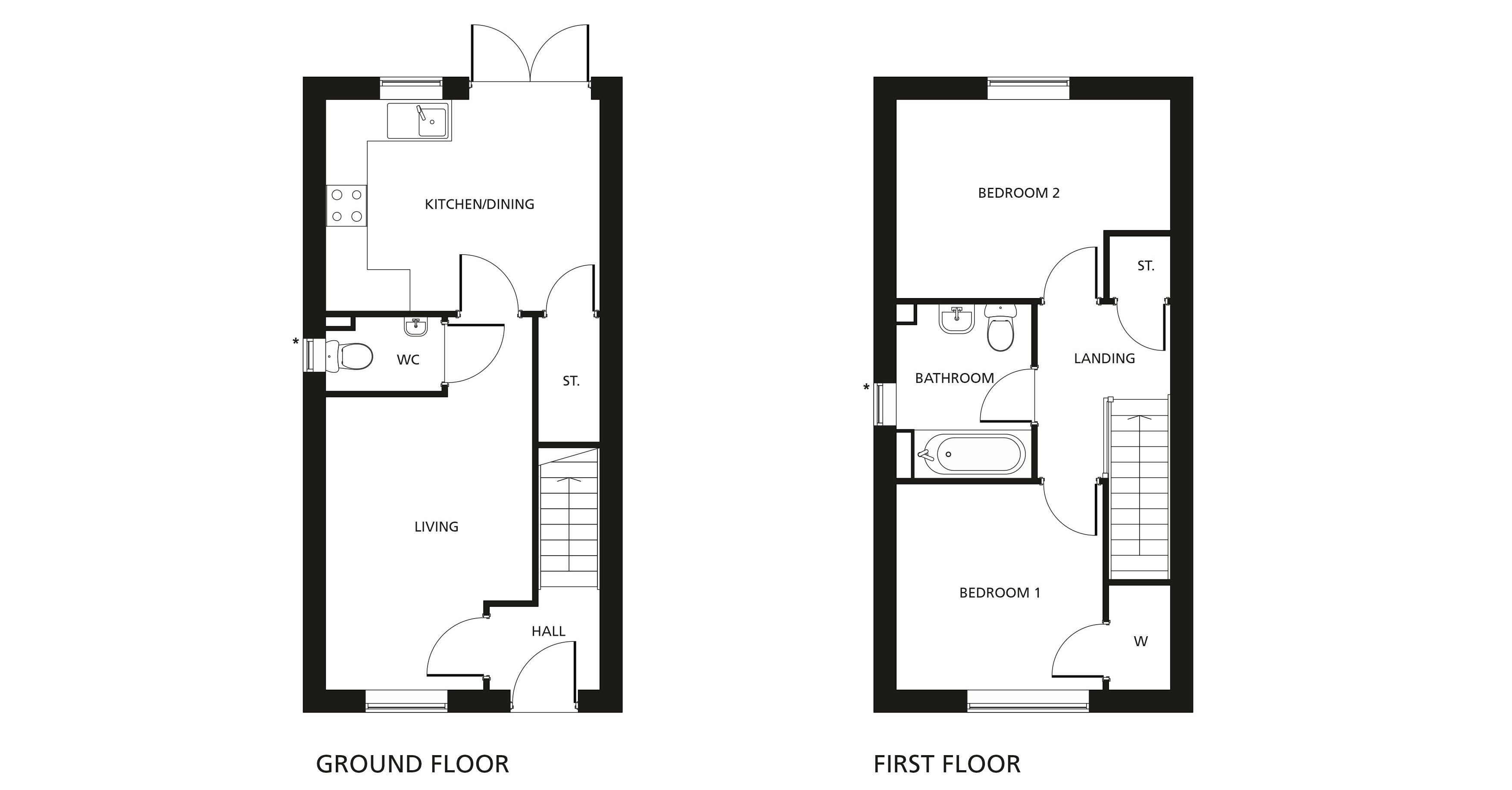 The Benedict floorplans