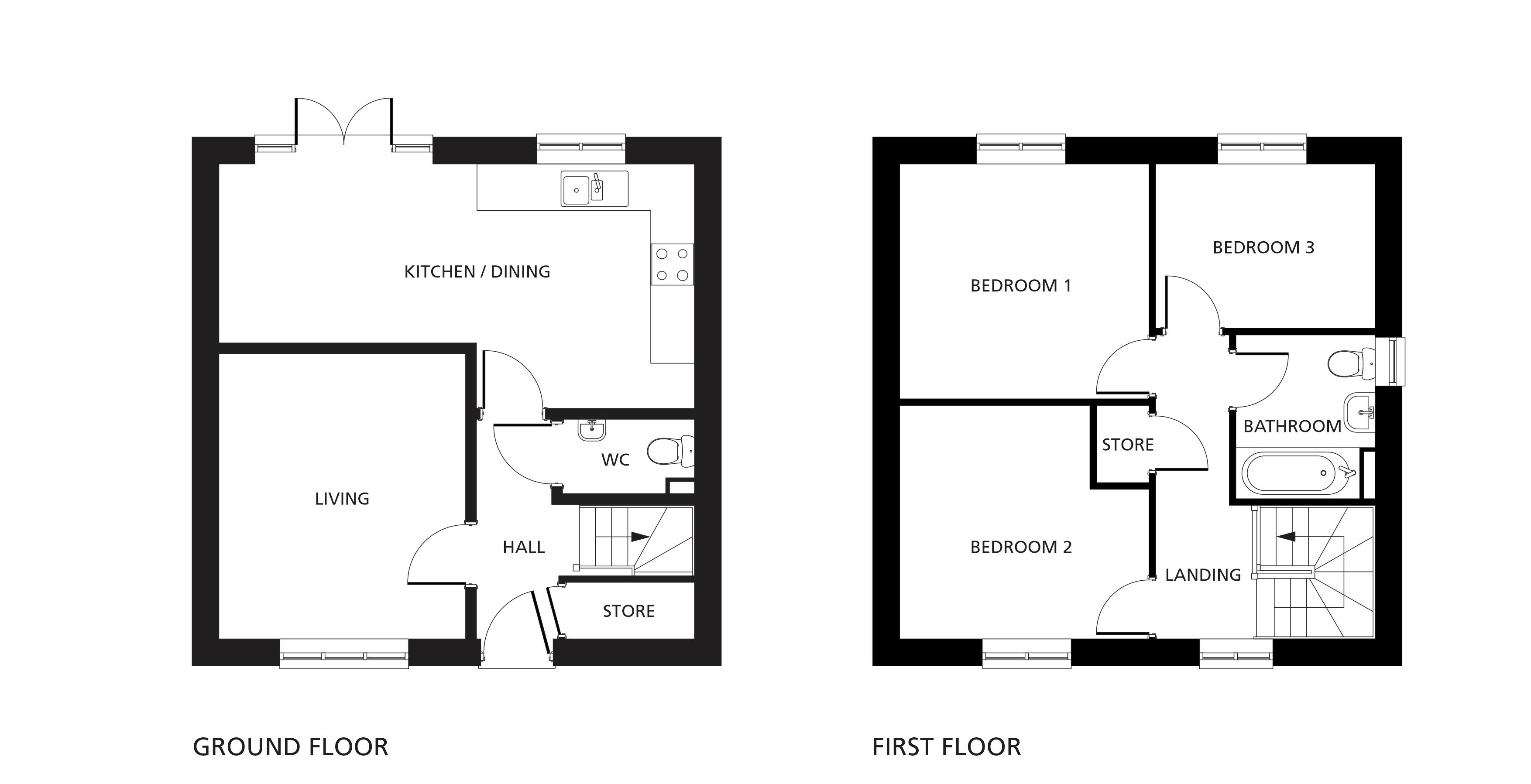 The Redpoll 1 floorplans