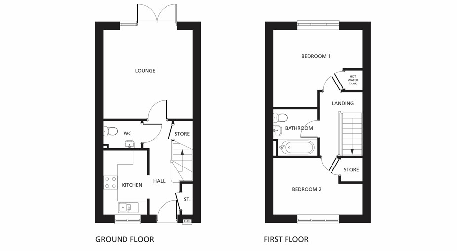The Avon mid-terrace floorplans